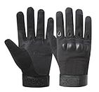 Alexvyan Black Tactical Full Finger Gloves for Sports, Hard Knuckle, Gym, Hiking, Cycling, Travelling, Camping, Outdoor, Motorcycle Biking Riding, Arm Shooting Gym Gloves (Medium Size)