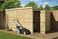 EMS Retail Empire 2000 Pent Garden Shed 10 x 8 SHIPLAP T&G PRESSURE TREATED DOOR RIGHT END