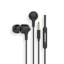 Blaupunkt EM01 in-Ear Wired Earphone with Mic and Deep Bass HD Sound Mobile Headset with Noise Isolation and with customised Extra Ear gels(Black)