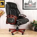 DZYN Furnitures Galician Luxury Recliner Office/Gaming Chair/High Back Office Chair with Any Position Lock/Big and Tall Director Chair/CEO Chair/Boss Chair (Carbon Steel, Black)