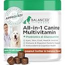 Balanced Breed All-in-1 Dog Multivitamin Chewable Made In USA Non-GMO Vet-Pharmacist Approved Glucosamine Dogs Multi Vitamins Omegas Supplement Dog Probiotics Dogs Digestive Health Senior Dog Vitamins