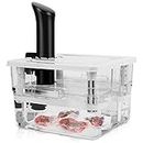 7 in 1 Sous Vide Container 12L with Lid & Rack, Large Kitchen Food Storage Container Compatible with Most Sous Vide Cookers for Kitchen Sous Vide Food Prep Storage