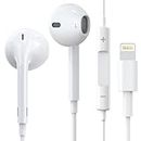 Apple Earbuds for iPhone Headphones Wired with Lightning Connector【Apple MFi Certified】 Noise Isolating Earphones Compatible with iPhone 14/14 Pro/13/12/11/XR/XS/8/7 (Built-in Mic & Volume Control)