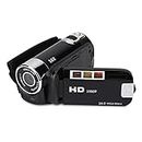 Topiky Videocamera portatile DV 1080P Full HD 16MP Videocamera digitale Schermo di rotazione a 270 ° Supporto digitale con zoom 16X Night Shoot, spina europea (Nero)