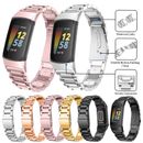 Gold Folding Clasp Stainless Metal Strap Wristband Bracelet For Fitbit Charge 5
