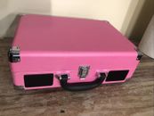 Victrola 3-Speed Bluetooth Portable Suitcase Record Player Barbie Pink READ