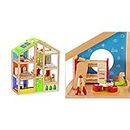 Hape Casa de muñecas Madera Grande con Muebles (Barrutoys HAP-E3401) + Chambre D'Enfant