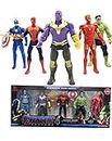 Oh Zone Gallery Toy Twist and Move Marvels Super Hero Characters Action Figure Play Set : Captain America, Hulk, Thor, Iron Girl and Boy Man (Multicolor) (Set of 5)