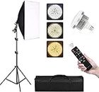 Abeststudio Photography Continuous Lighting Kit 85W 3200K-5500K Bi-Color Dimmable LED Softbox Lighting Kit with 3 Color Temperature for Photo Shooting, Portrait, Video