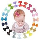 XCOZU Hair Bows,20 Colors Ribbon Hair Bows Clips Bow Hair Pins Hair Slides Bows with Alligator Clips Children Girls Hair Accessories for Baby Little Girls Kids Toddlers(2.4 Inch)