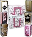 Set de 6 (seis) Perfumes para Mujer 15ml Cada uno en caja. Total 90ml (Eau de Toilette) En caja de regalo + Tarjetas
