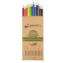 pandoo 12 crayons de couleur en papier recyclé - Crayons de couleur respectueux de l'environnement - 12 crayons en papier recyclé - Eco Color Pencils