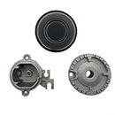 Universal Burner Crown Flame Cap, Metal Gas Oven Stove Cap Replacement Part, 55mm, 75mm, 100mm(Concave 75)