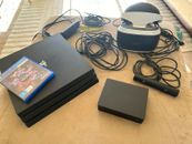 SONY PLAYSTATION 4 PRO 1TB + VR Bundle, Cables, Controller + VR Worlds Game