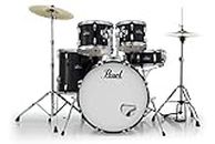 Pearl Roadshow Drum Set 5-Piece Complete Kit with Cymbals and Stands, Jet Black (RS525SC/C31)