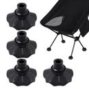 4pcs Black Camping Chair Frog Feet ShapeLeg Covers Floors Furniture Protectors
