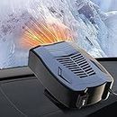 COMBLU Ventilateur électrique pour voiture de chauffage et de refroidissement portable avec prise allume-cigare avec désembuage rotatif à 360 degrés 12 V