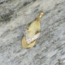 1.12 Ct Round Cut Simulated Diamond Flip Flop Charm Pendant 14k Yellow Gold Over