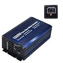 Fit4Less Pure Sine Wave Power Inverter 1000W DC12V to AC 110V with Dual sockets and USB, LCD Remote kit. (1000W)