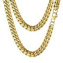 Prosteel Thick Heavy Gold Chain Necklace Miami Cuban Links Chain Hiphop Hip Hop Men Women Jewelry 22 inch Mens Chunky Necklaces