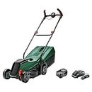 Bosch Home & Garden 18V Cordless Brushless Lawn Mower With 1 x 4.0ah Battery & Fast Charger, Cutting Width: 32 cm, Cut Height 20-60mm, Compact Storage and Ergonomic Design (CityMower 18V-32-300)