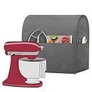 Luxja Dust Cover Compatible with 4.5-Quart and 5-Quart KitchenAid Mixers, Cloth Cover with Pockets for KitchenAid Mixers and Extra Accessories, Gray