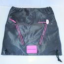 Victoria's Secret Lightweight Drawstring Closure Backpack Tote Black Pink NWT