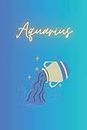 Aquarius Notebook, 6in x9in 120 White Lined Pages Featuring an Aquarius Graphic, Paperback, Journal, Diary, School, Office, at Home Use, Star Gazer,