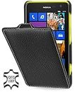StilGut Exclusive Ultra-Slim Leather Case Compatible with Nokia Lumia 625 Black