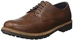 Thomas Crick Men's 'Risley' Derby Shoes, Stylish Comfortable and Classic Smart-Casual Shoes, Durable and Exquisite Design, Crafted with Premium Leather (Black/Wood)