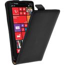 Kunst-Lederhülle für  Nokia Lumia 930 Flip-Case schwarz + 2 Schutzfolien