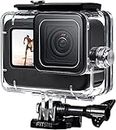 FitStill 60M/196FT Waterproof Case for Go Pro Hero 12/ Hero 11/ Hero 10/ Hero 9 Black, Protective Underwater Dive Housing Shell with Bracket Accessories for Go Pro Hero 12/11/10/9 Black Action Camera