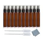 Elfenstall- 20PCS Fine Mist 10ML 1/3oz Protable Refill Amber Brown Glass Atomizer Spray Perfume Bottle Hydrating Empty Bottle For Travel Makeup Party