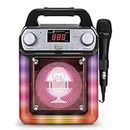 Singing Machine Portable Karaoke Machine with Wired Mic, Bluetooth, LED Lights - For Adults & Kids