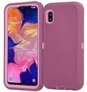 Aimoll-88 Galaxy A10E Case, with [Built-in Screen Protector] Tri-Layer Heavy Duty Full-Body Shock Absorption Cover for Samsung Galaxy A10E Wine/Pink