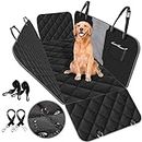 Back Seat Covers for Dogs, Waterproof Rear Dog Car Seat Cover Scratchproof Dog Car Hammock for Back Seat, Nonslip Storage Pockets forCar Against Dirt and Backseat Dog Cover Protector Pet Fur Durable