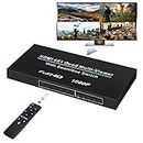 HDMI Quad Multi-viewer 4 in 1 Out Seamless Switcher with IR Remote Control 5 Display Mode Support HD 1080P@60Hz for Security Camera, Gaming Consoles Meeting Halls PC DVD STB