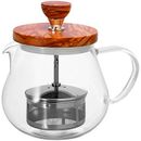 Hario Teaor Wood 15 oz. Glass Teapot with Pull-up Infuser TEO-45-OV