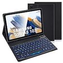 LAMA Backlit Samsung Galaxy Tab A8 Case with Keyboard & Built-in S Pen Holder for Samsung Tab A8 10.5in 2021 (SM-X200/X205/X207) UK Layout, Slim Smart Galaxy Tab A8 Tablet Cover&Detachable Keyboard