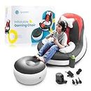 Qadory Gaming Chair for Kids, Inflatable Chair for Kids with Cup Holder and Sides Pocket- Kids Gaming Chair with Head and Armrest- Game Chair for Kids with Airpump- Gaming Chair Kids- Red