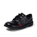 Kickers Unisex Kids Kick Lo Kids Leather School Shoes, Black, 4 UK