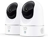 eufy Security S220 Indoor Cam 2-Cam Kit, 2K Security Indoor Camera Pan & Tilt, Plug-in Camera with Wi-Fi, Human & Pet AI, Voice Assistant Compatibility, Motion Tracking, Homebase not Compatible