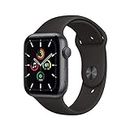 Apple GPS Watch Se, 44mm, étui en Aluminium Gris sidéral avec Bracelet Sport Noir, Standard (Reconditionné)
