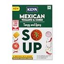 Keya Fresh and Delicious Mexican Soup | Tomato & Corn | Instant Mix | Tangy & Spicy | No Added Preservatives | No Chemical | Serves 4| 52g