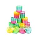 Erlliyeu12 Stück Regenbogenspirale Springs Magic Rainbow Puzzle Lernspielzeug für Party Tasche Füllstoffe Spielzeug, Kunststoff … (Round)