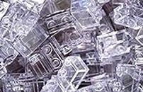 Lego Building Accessories 1 x 2 Clear Transparent Brick without Pin, Bulk - 50 Pieces per Package by LEGO