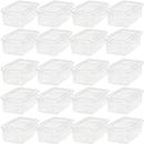IRIS USA 6 L (6 US Qt) Clear Storage Box, BPA-Free Plastic Stackable Bin with Lid, Containers to Organize Shoes and Closet Shelves, Classroom Organization Teacher Tools, Game Storage, 20 Pack
