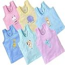 REVOLTEK Printed Vest baniyan Cotton Inner wear for Baby Summer wear Sleeveless Undershirts for Kids Sando ganji Tank-Tops Toddler Girls/Boys Pack of 6 (Light Color, 12-18 Months)