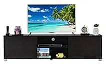 DeckUp Cannes Engineered Wood 2-Door TV Stand and Home Entertainment Unit (Dark Wenge, Matte Finish)