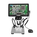 SVBONY SV604 7 Inch LCD Digital Microscope 1200X for Adults, Coin Microscope 1080FHD Video 12MP Camera, Electronic Microscope for Soldering, Wired Remote, Compatible with Windows and Mac OS